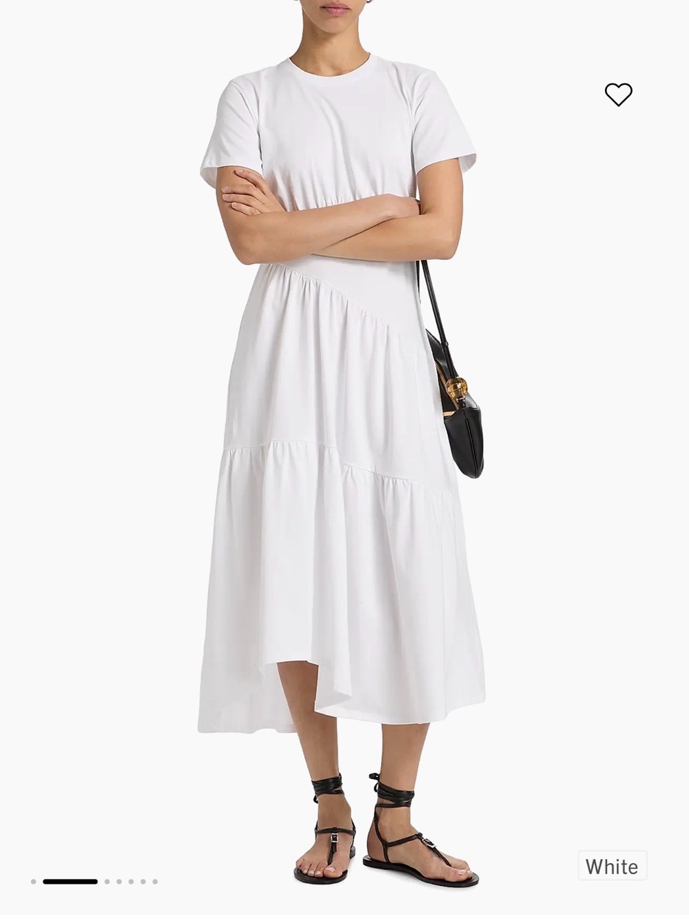Frame gathered seam cotton Midi Dress
